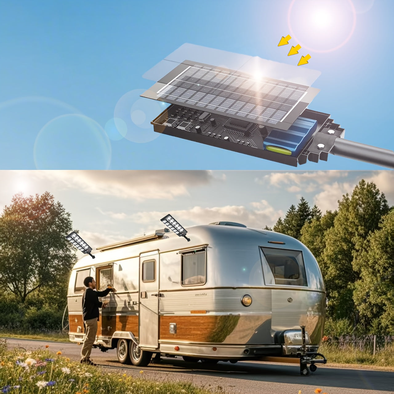 Наружный солнечный светодиодный светильник 720 LED, 3 режима, пульт дистанционного управления, сад, задний двор