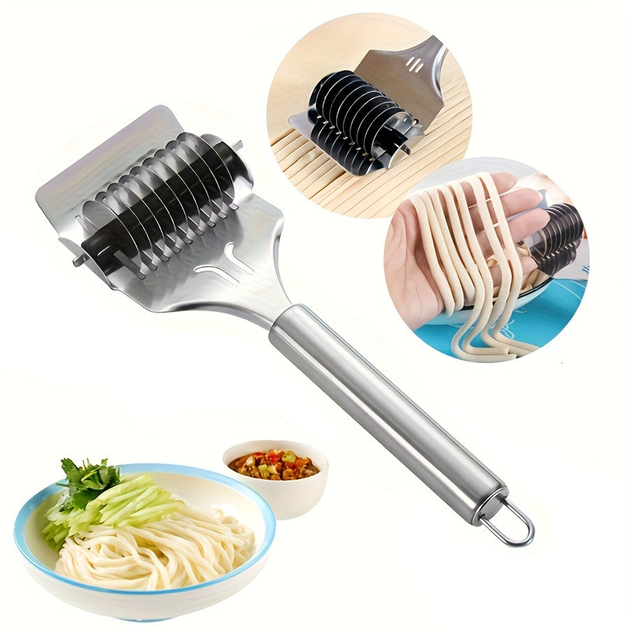 Stainless Steel Noodle Cutter Kitchen Tool Manual Roller Cutting Artifact