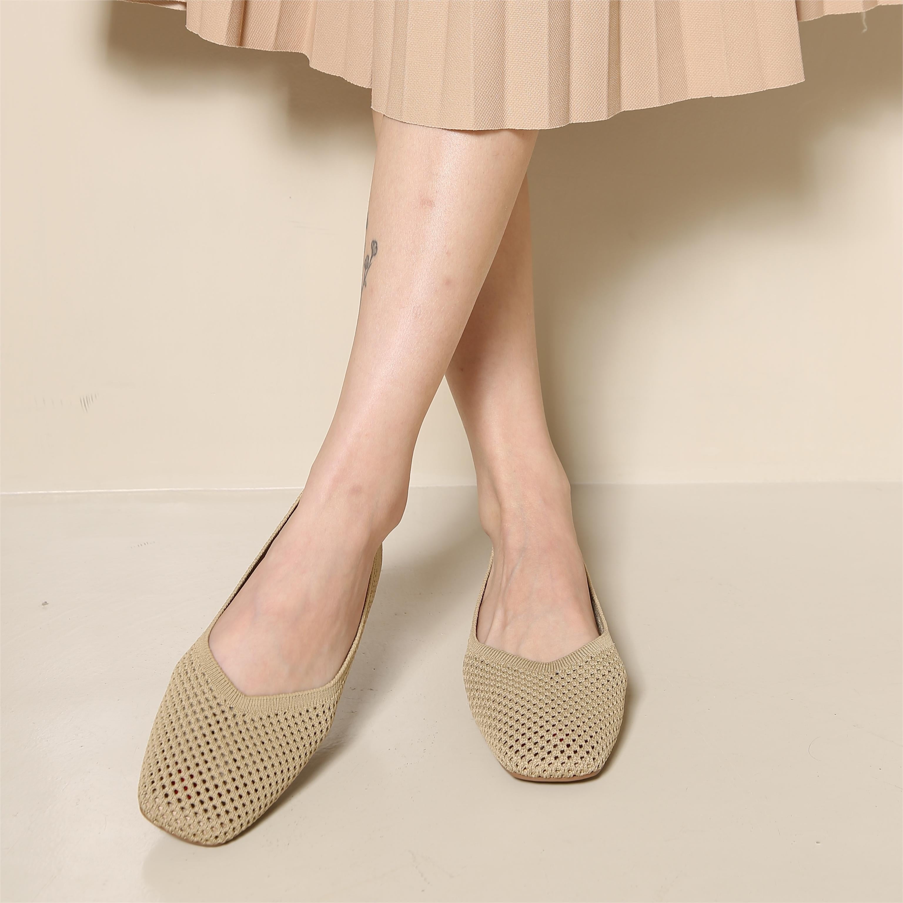 Women's Mesh Flats with Crisscross Straps Lightweight Breathable Shoes