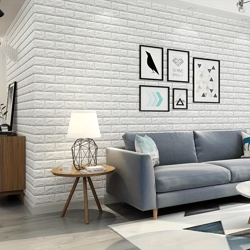3D Brick Wall Sticker Vinyl Wallpaper Self-Adhesive 10m for Home Decor