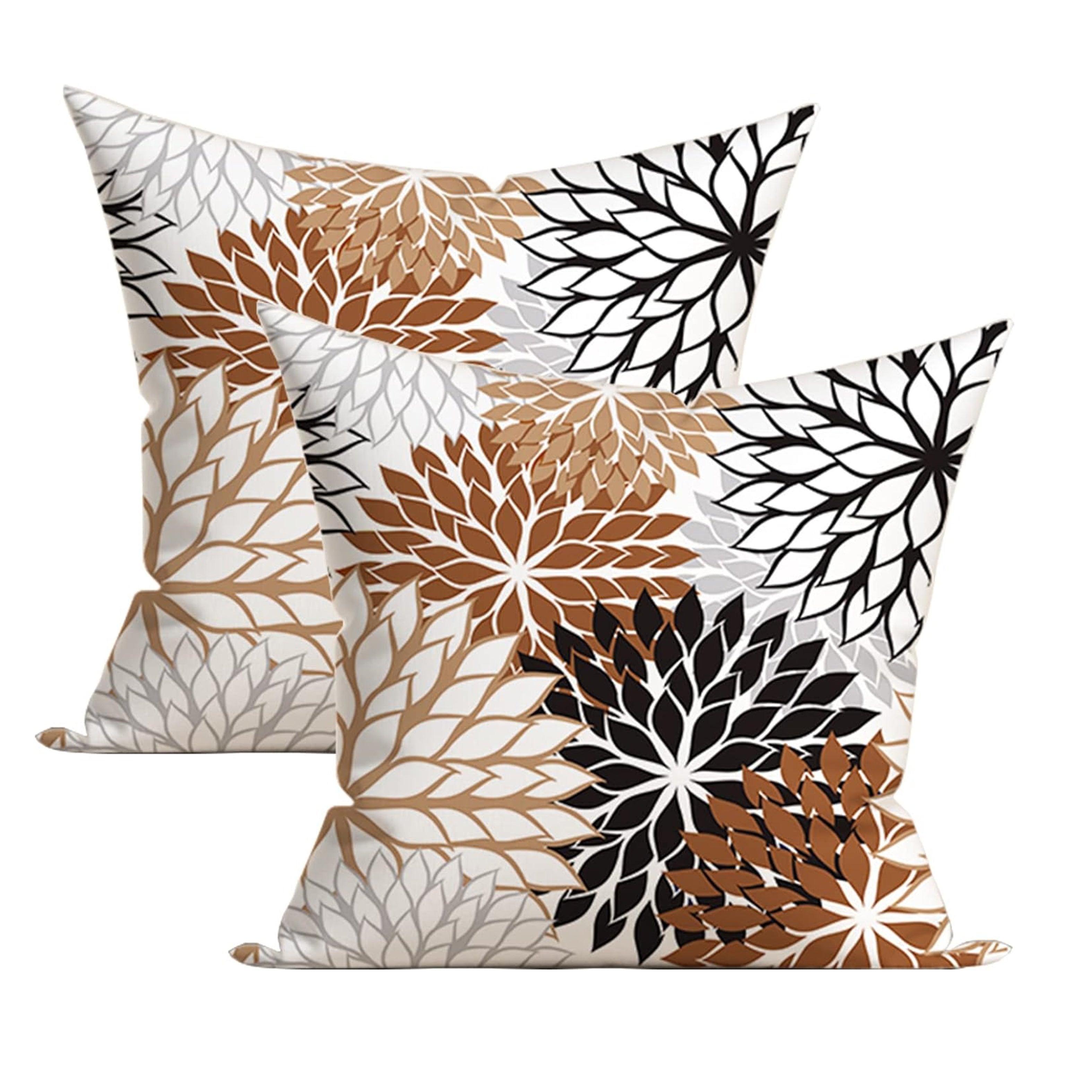 Modern Dahlia Floral Throw Pillow Covers 16x16 to 50.8x50.8 cm Woven Polyester