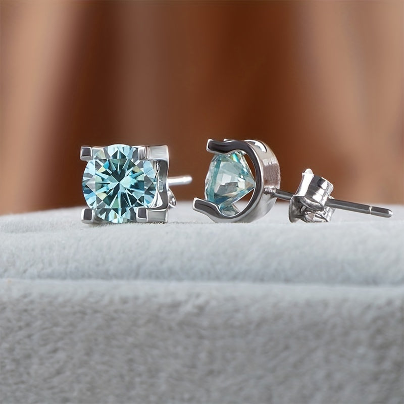 Набор украшений из стерлингового серебра 925 с моссанитом, включающий серьги, ожерелье, кольцо, 1 карат, подарок на помолвку и свадьбу