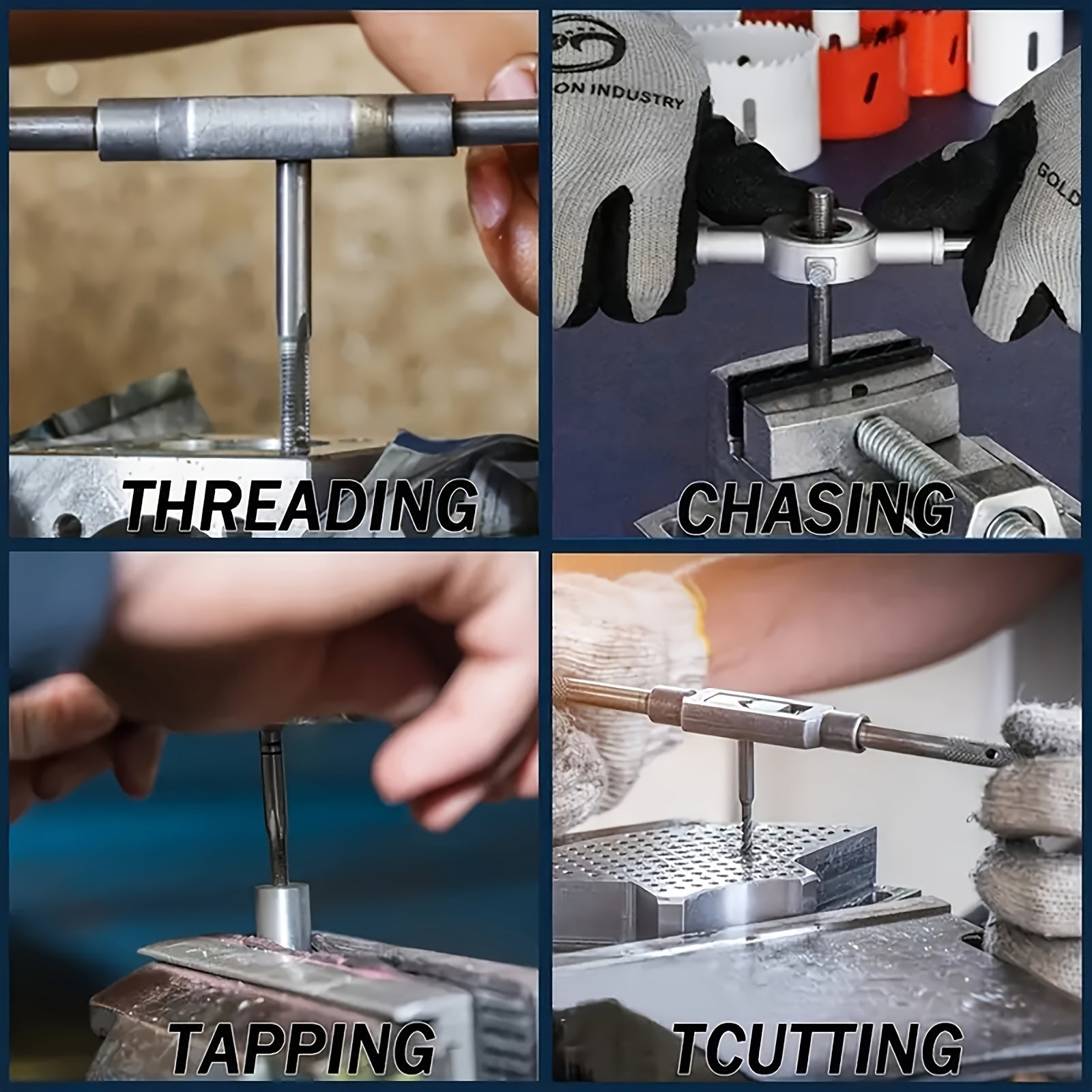 12 dona, M6-M12 o'lchamdagi metrik vint teshik va o'ralish to'plami, aniqlik bilan ishlov berish uchun qotishma po'latdan tayyorlangan, DIY va ta'mirlash ishlari uchun.