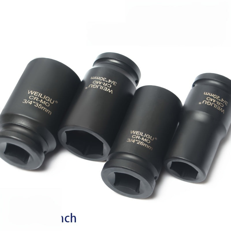 Тяжелая пневматическая головка-ключ 3/4 дюйма, средняя длина, хром-ванадий