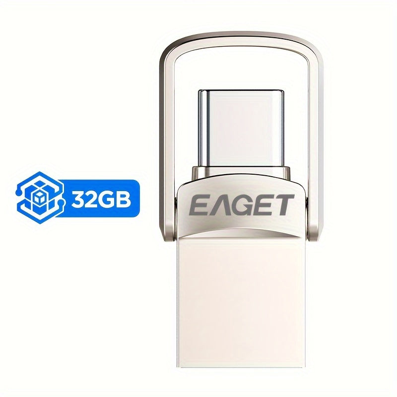 EAGET Yuqori Tezlikdagi Mini USB-C Flesh Drayv - 32GB/64GB/128GB, Turli qurilmalar uchun Ikki OTG va USB Type-C Xotira Stick.