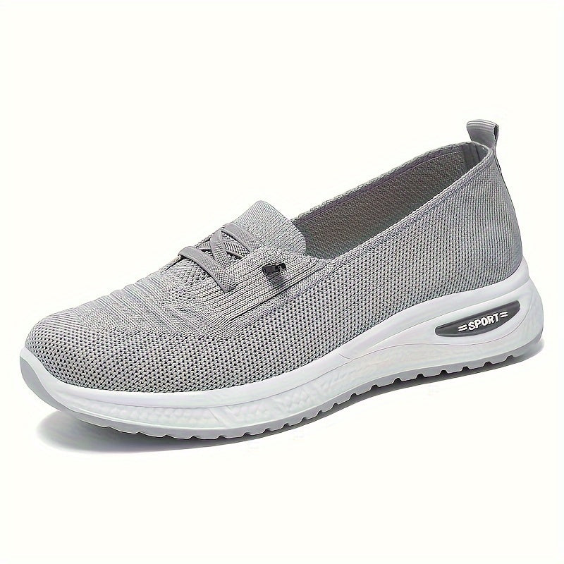 Women's Breathable Knit Sneakers Casual Slip-On Walking Shoes Low-Top