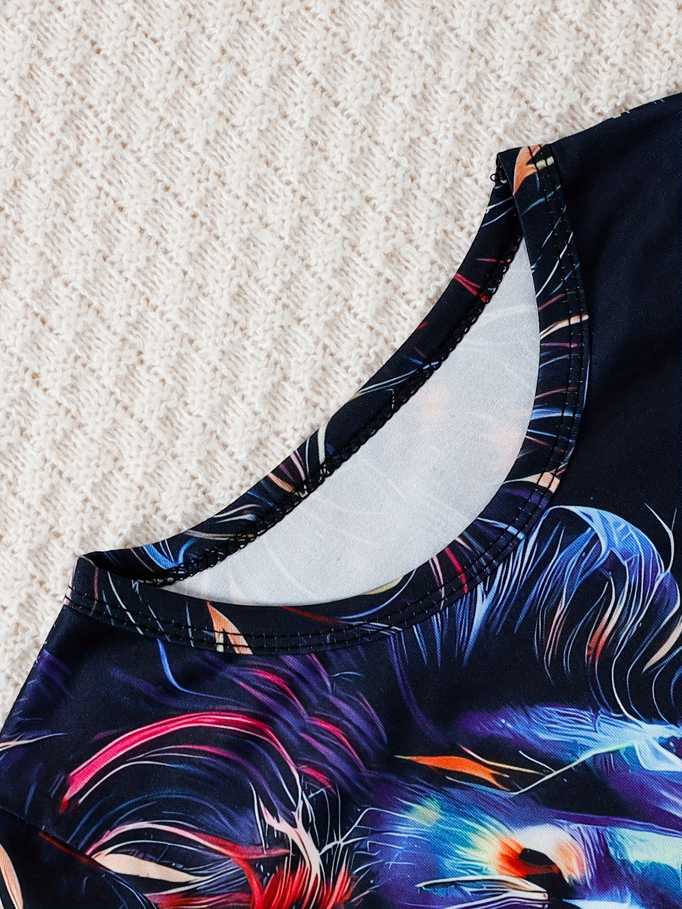 Boys' Lion Print Long Sleeve Top and Faux Denim Pants Set Fall Winter Casual Stretch Fabric