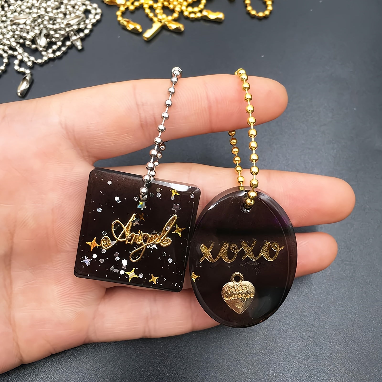 Set of 50 Gold and Silver 12cm Ball Chains for Jewelry Making