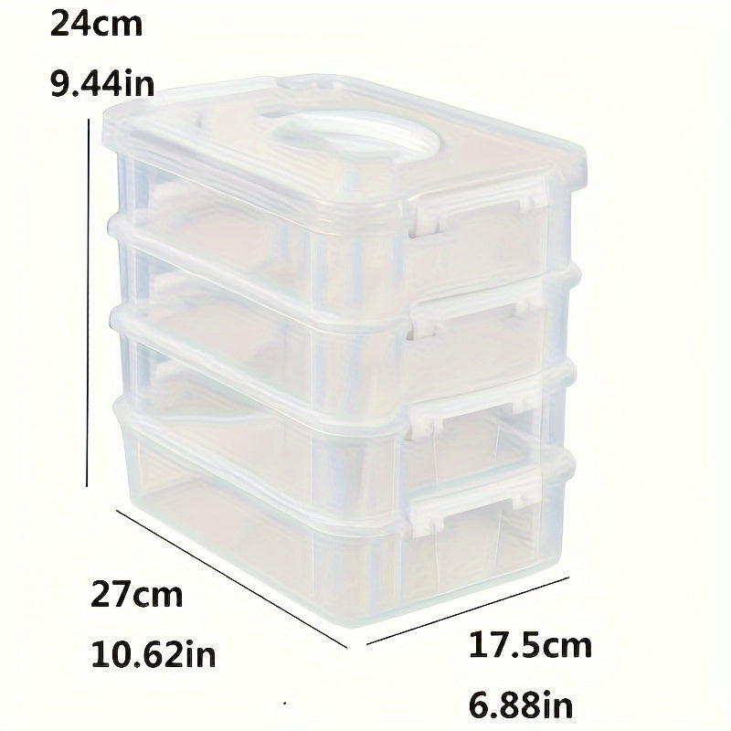 Stackable PP Storage Bins with Handles for Home Office School Supplies Set of 4