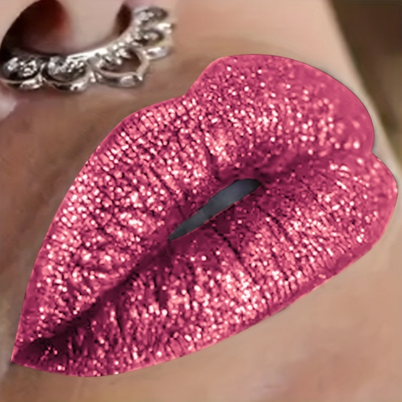 Women Shiny Lipstick Long-Lasting Waterproof Lipstick with Bright Pigment