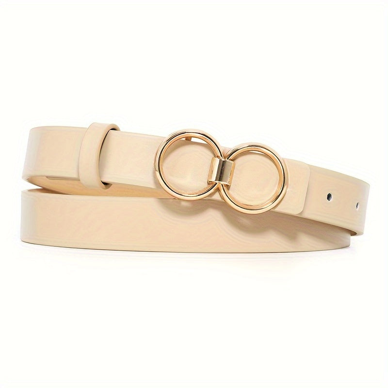 Plus Size Women's Belts Set with Gold Buckles in White Khaki Brown Black 70-98cm