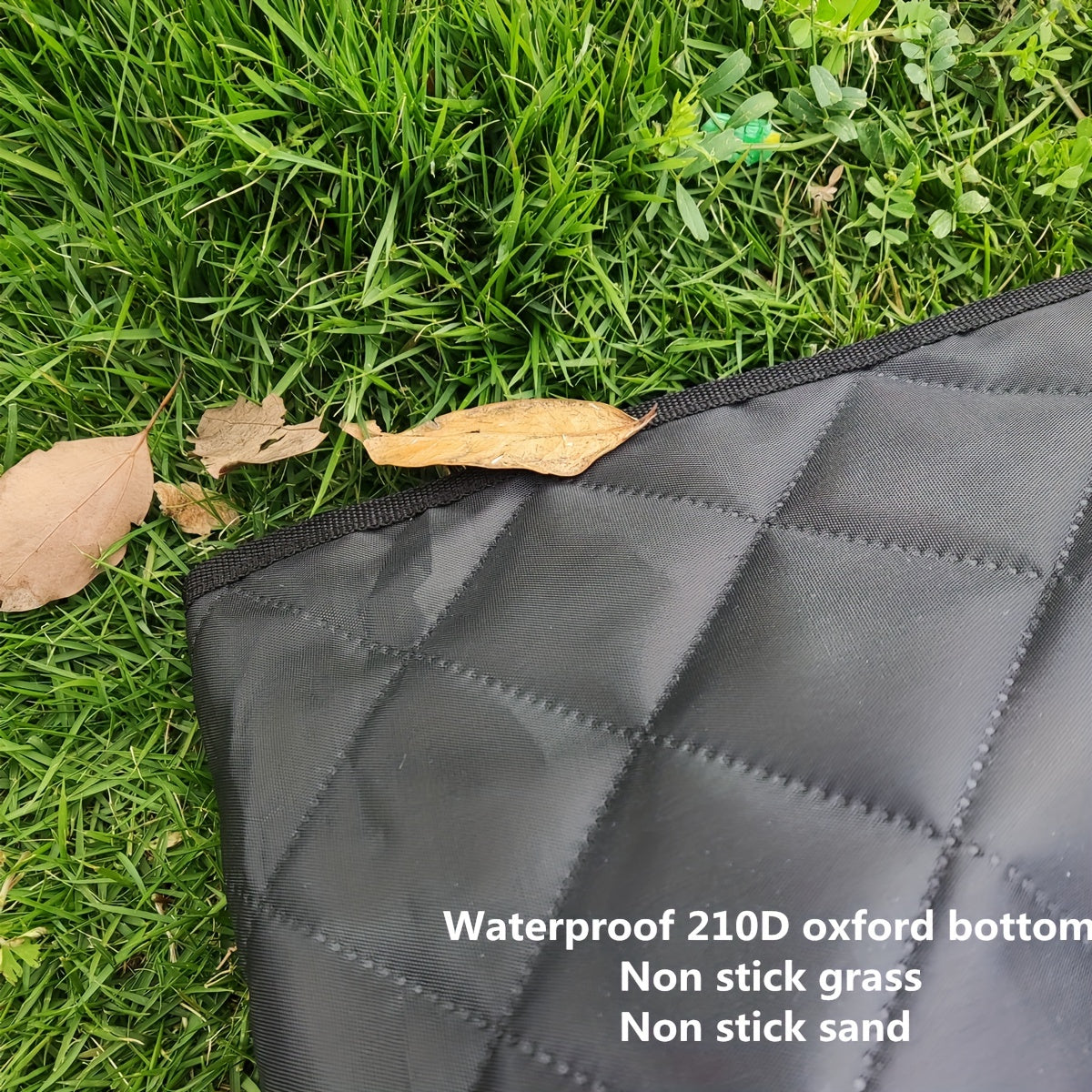 Waterproof Picnic Blanket 198cm Square Sand-Free Tear-Resistant Blue Geometric