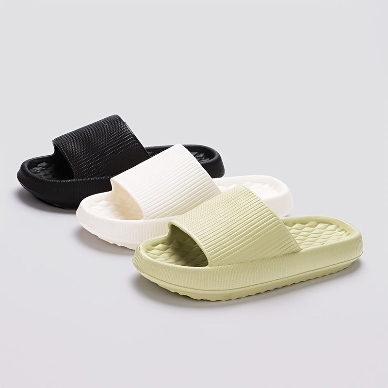 унисекс полосатые EVA шлепанцы слайдеры повседневные нескользящие для ванной