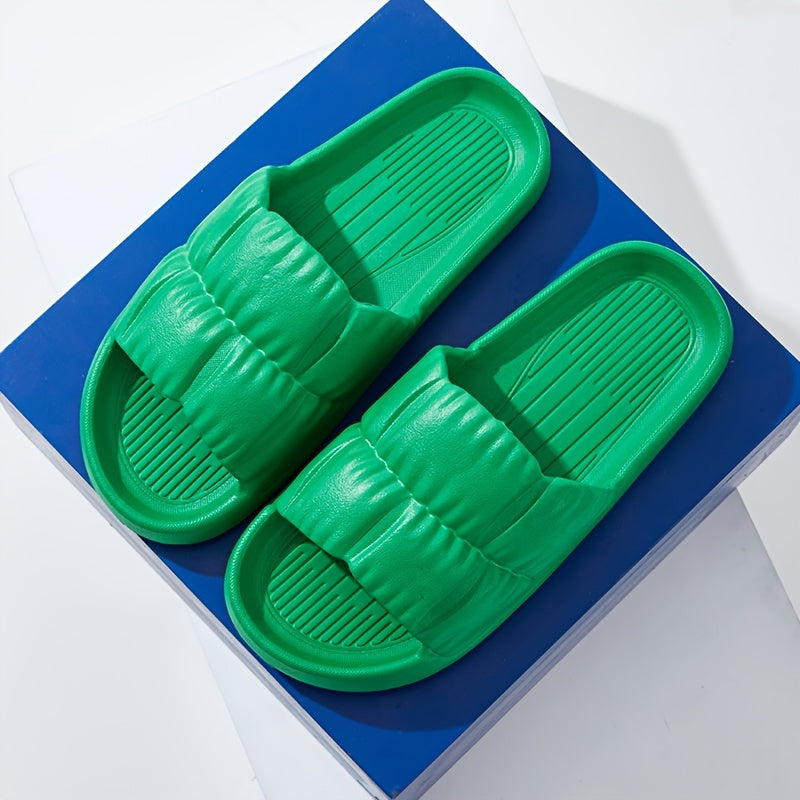 Women's EVA Slides Textured Solid Color Non-Slip Beach Shoes