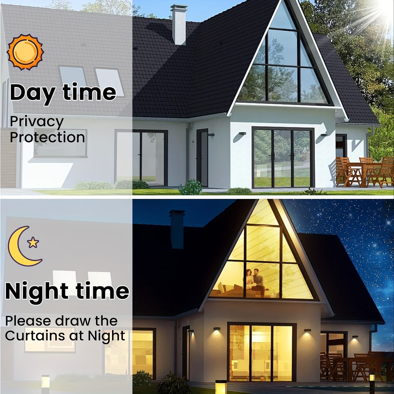 PVC Privacy Window Film 3mil Reflective Mirror Sunblock for Daytime Privacy