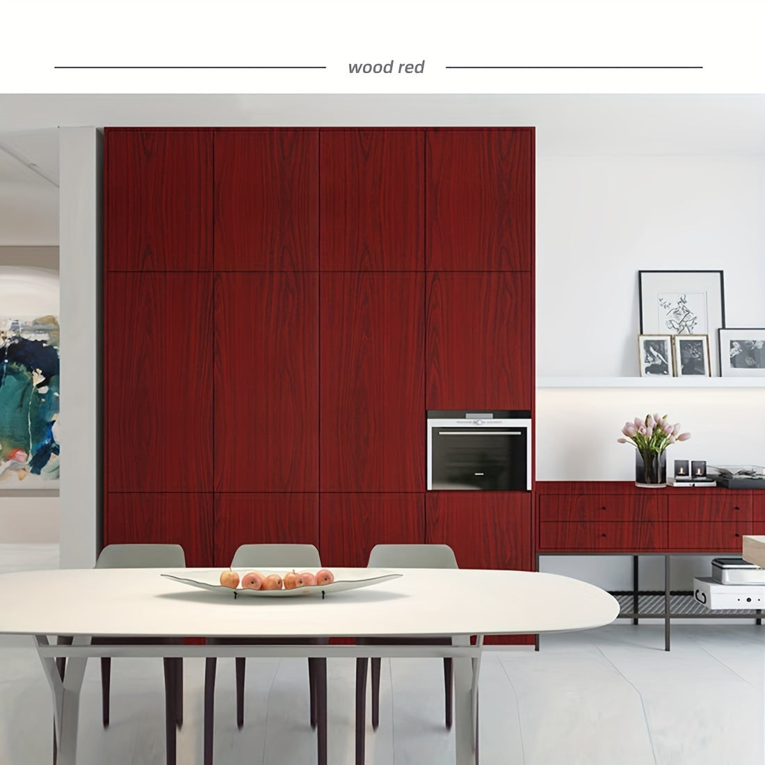 Waterproof Self-Adhesive Contact Paper with Realistic Wood Grain for Furniture Cabinets and Windowsills