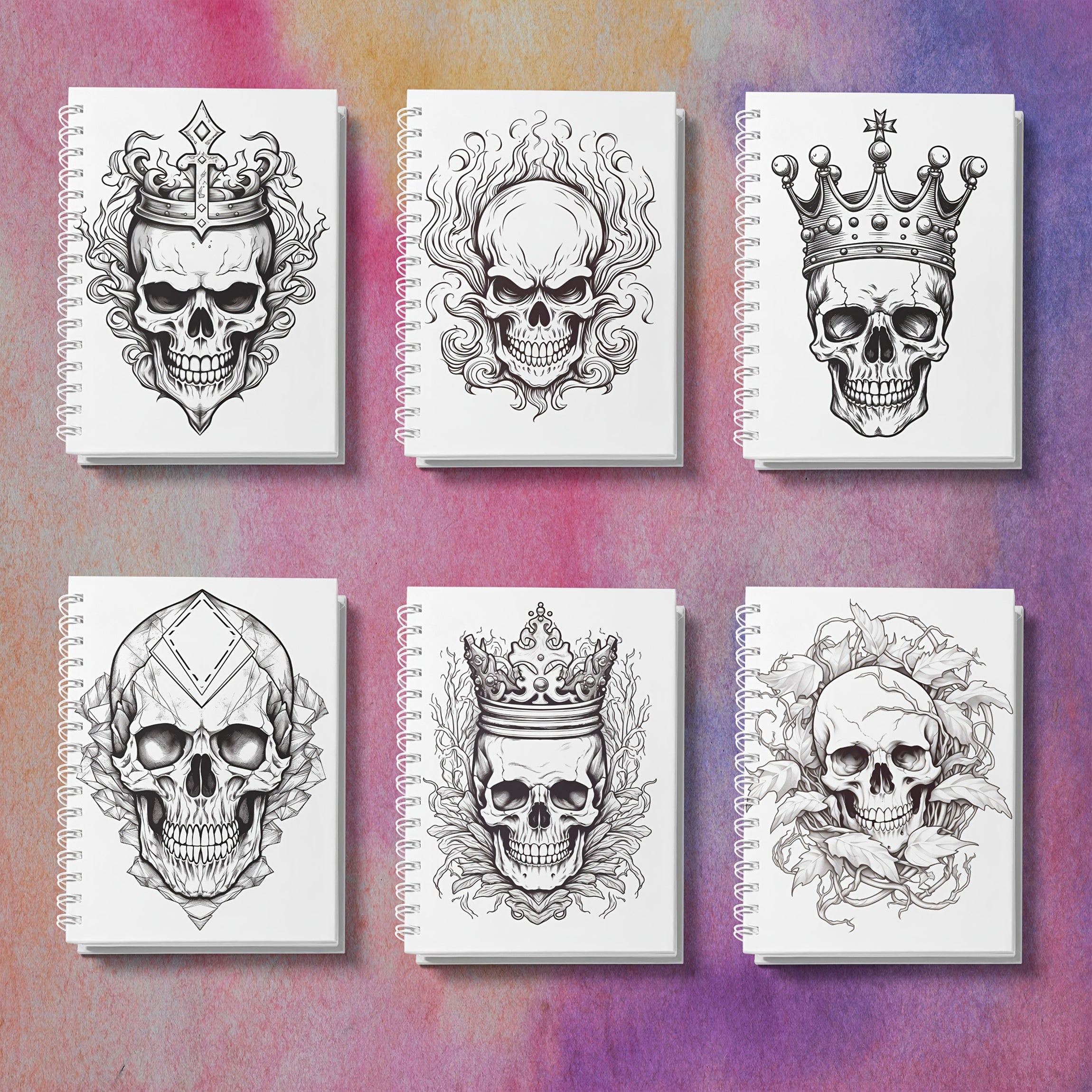 Adult Coloring Book Skulls and Bones 30 Intricate Pages for Relaxation