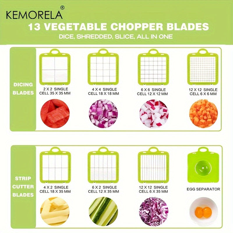 22-in-1 Mandoline Slicer Set with 13 Stainless Steel Blades, Vegetable Chopper