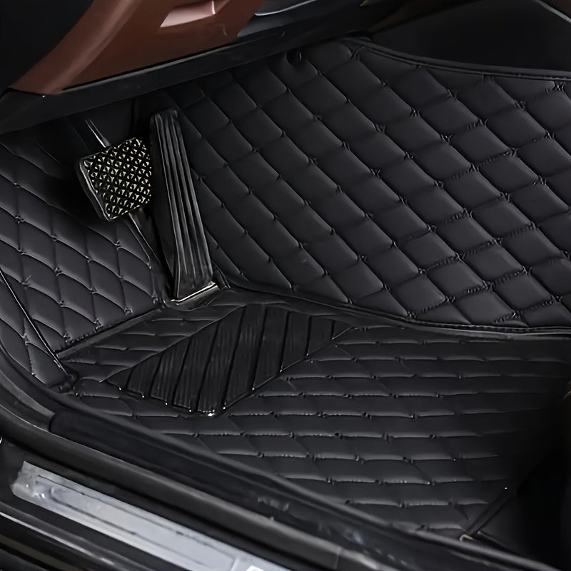 Alfombrillas de coche de cuero sintético para SUV de 7 plazas, resistentes a todas las condiciones climáticas, juego de cuatro