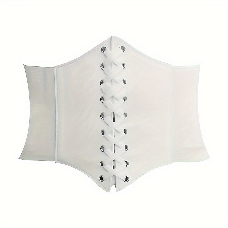 Women's Solid Color Elastic Waist Shaping Belt with Rivets for Casual and Party Wear