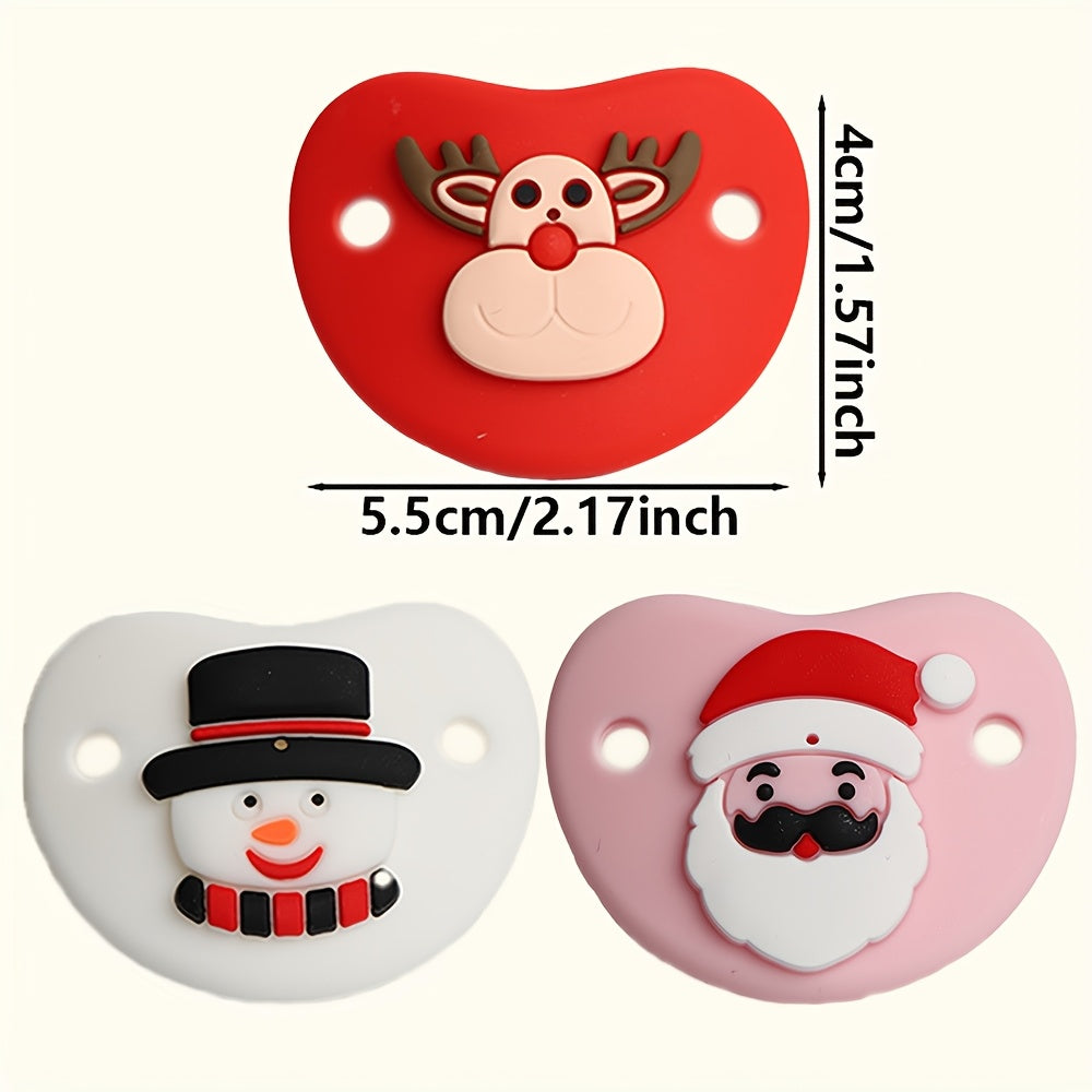Baby Silicone Pacifier Christmas Santa Elk Snowman for Newborn Toddler
