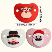 Baby Silicone Pacifier Christmas Santa Elk Snowman for Newborn Toddler