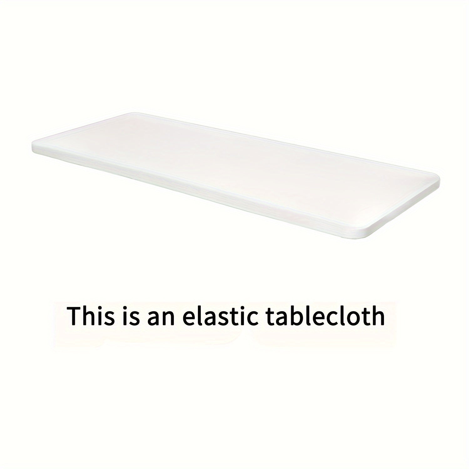 Rectangular Polyester Tablecloth with Elastic Edges for Outdoor Events and Parties