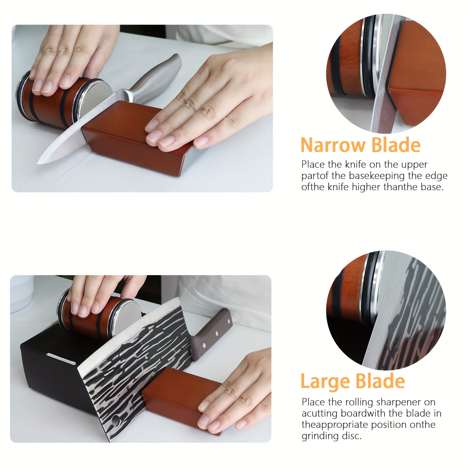 Zanglamaydigan po'latdan yasalgan oshxona pichog'ini silliqlash to'plami, magnitli burchaklar bilan, qo'lda ishlash