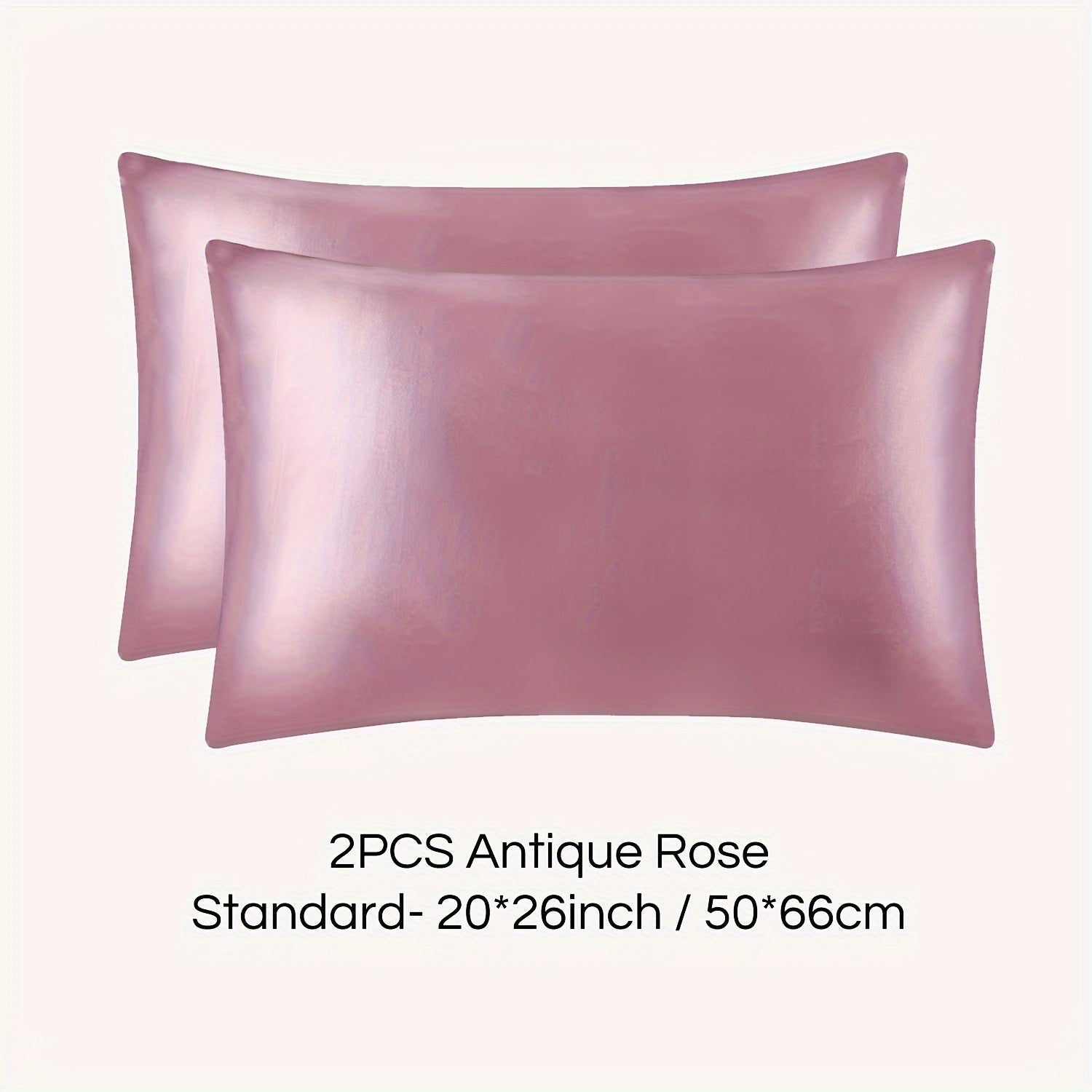 Set of 2 Mulberry Silk Pillowcases Hypoallergenic Satin Weave Solid Color Invisible Zipper Machine Washable Skin Hair Care