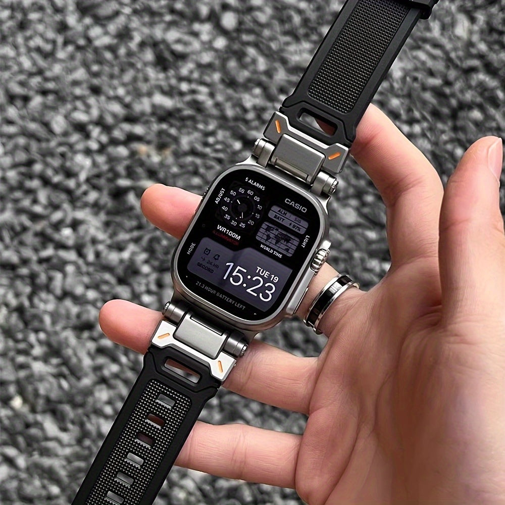 Breathable Silicone Watch Strap for Apple Watch Series 1-9 42mm 44mm 45mm 49mm Stylish Couples Accessory