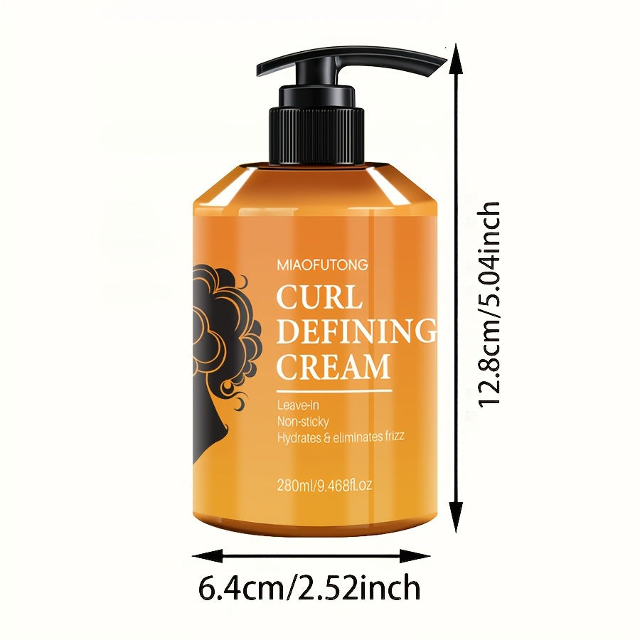 Qovurg‘a va qovurg‘ali sochlar uchun Curl Defining Cream 280ml, Argan yog‘i va Squalane bilan