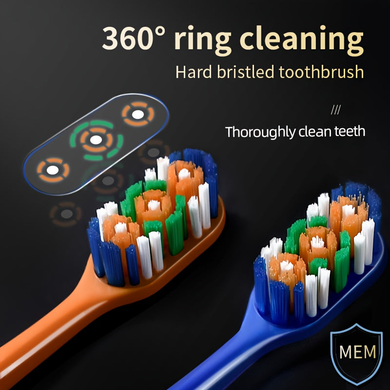 Men's 360° Hard Nylon Bristle Toothbrush for Adults