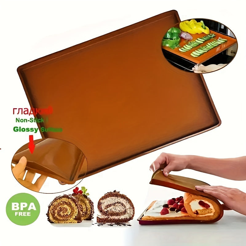 Silicone Swiss Roll Cake Mat 30.48cm x 25.81cm Flexible Baking Tray Cookies Mold