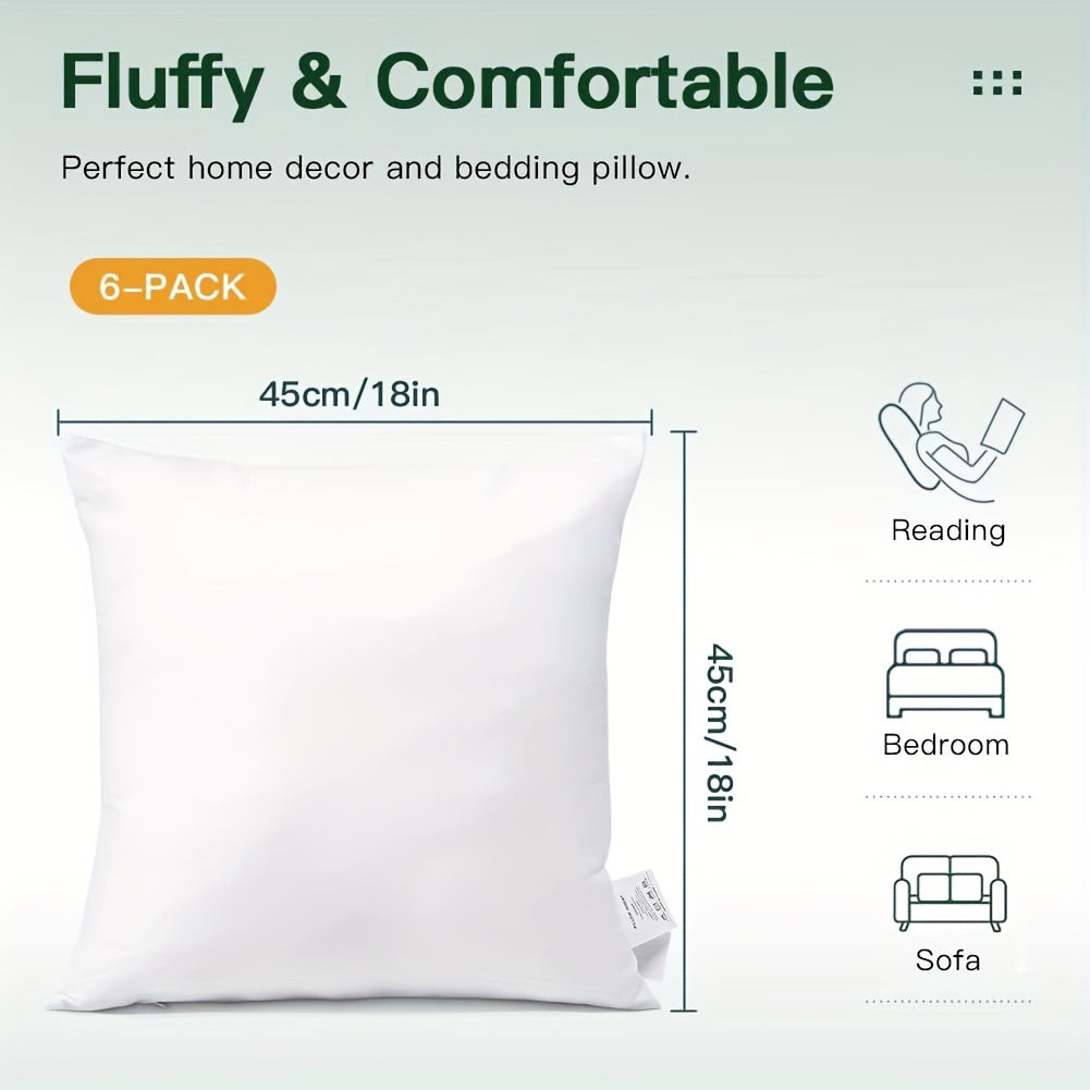 White Square Pillow Inserts 45.72 cm Set for Couch Sofa Bed Christmas Decor