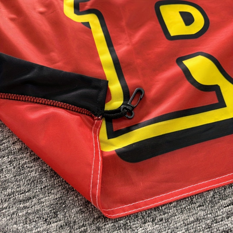 Outdoor Advertising Flag Polyester Digital Printed for Promoting Hamburger Products 110G Warp-Knitted Fabric