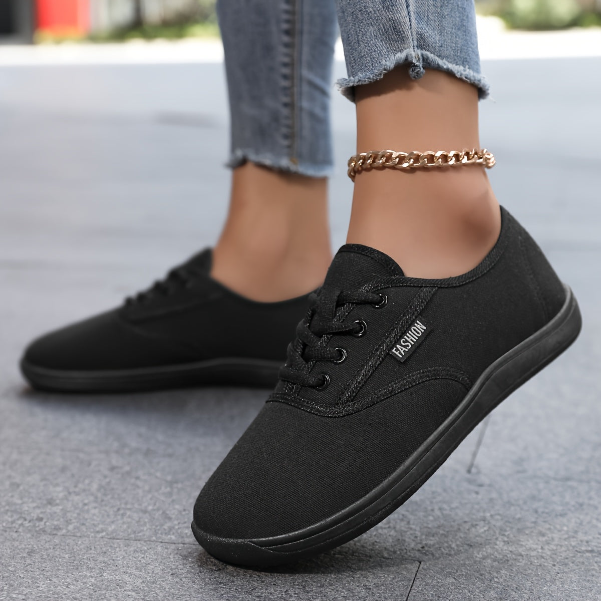 Women Wide-Toe Sneakers Breathable Fabric Casual Walking Shoes