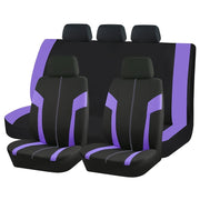 Pink Car Seat Cover Set for Women 9pcs Airbag Compatible Plush Polyester