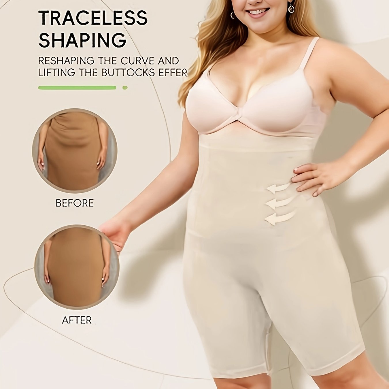 Plus Size Women's Seamless High-Waist Shapewear Leggings for Yoga and Running