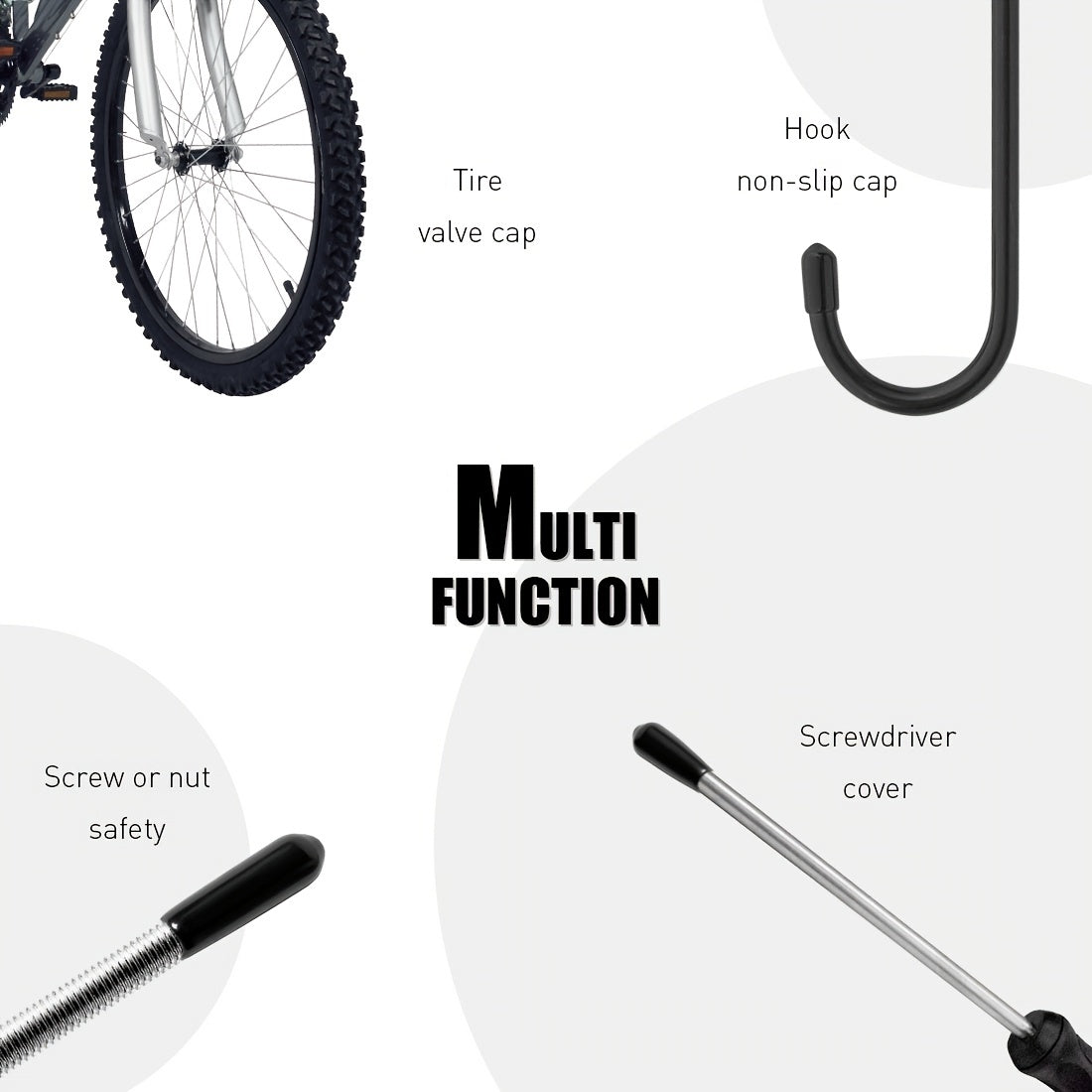 100Pcs Flexible Rubber End Caps Kit for Tubes and Screws in 10 Sizes