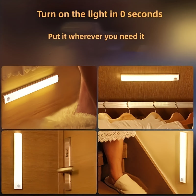 100mm LED Motion Sensor Night Light USB Rechargeable Wall Mount Indoor Dimmable