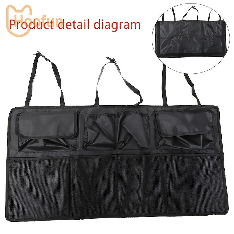 Bolsa de almacenamiento colgante para maletero de coche, impermeable, organizador para SUV con 8 compartimentos grandes