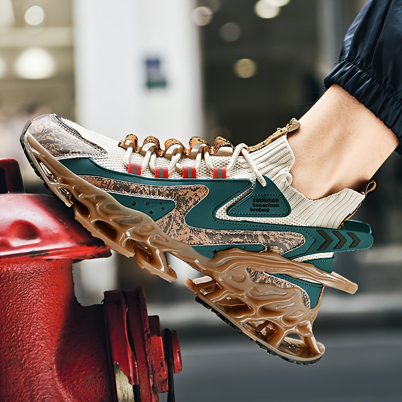 Men's Breathable Mesh Casual Sneakers Low Top with Soft Shock-Absorbing Sole