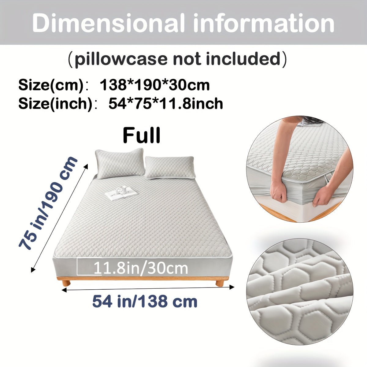 Muz his-tuyg'usi dizayni bilan Lateks Cool Matras Qoplamasi, Bir xil rang, Mashinada yuvish mumkin, Qalin tikilgan ip. Yotoqxonalarga, Talabalar yotoqxonalari, Mehmonxonalar uchun mos. Yostiq qoplamalari kiritilmagan.