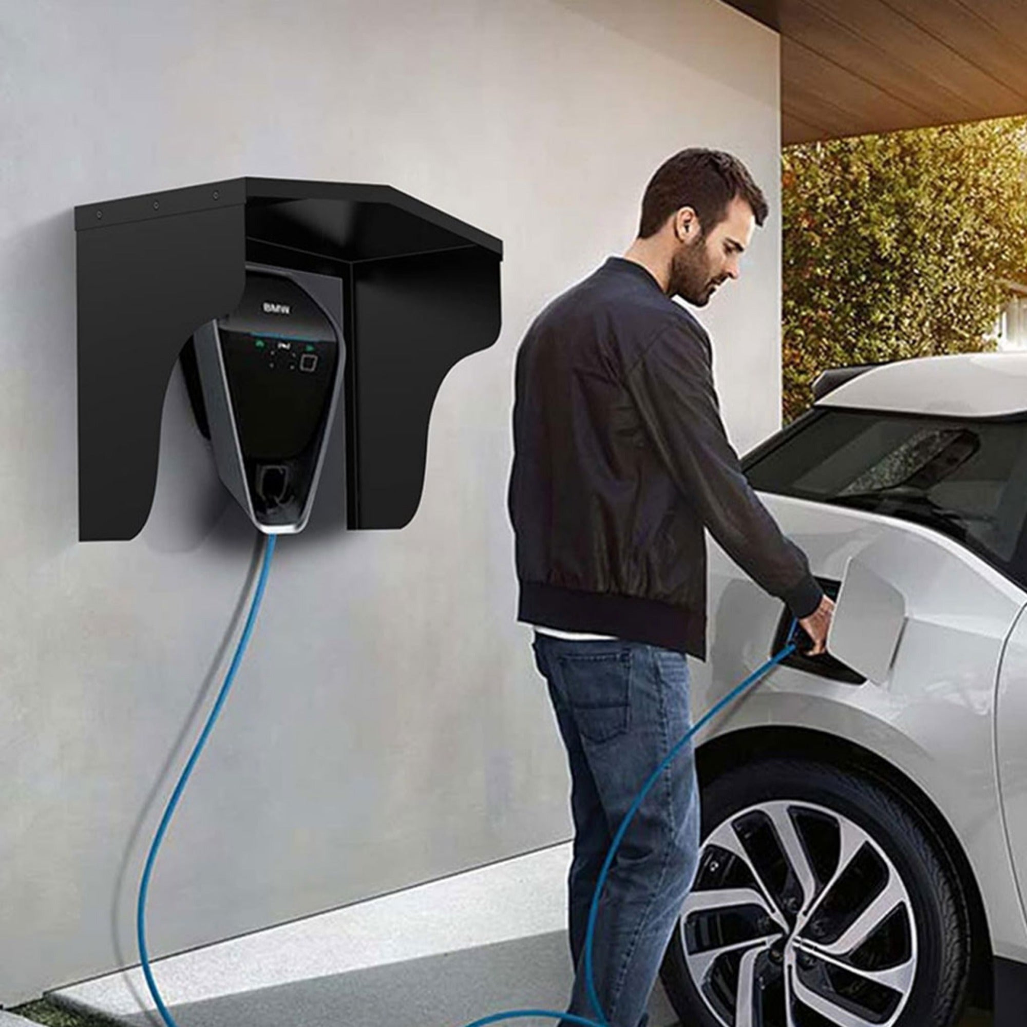 Weatherproof Wall-Mounted EV Charging Station Cover Stainless Steel Waterproof Dustproof