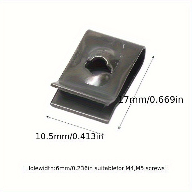 50pcs Metal U-Type Clips Fastener Screws for Car Auto Vehicle Accessories