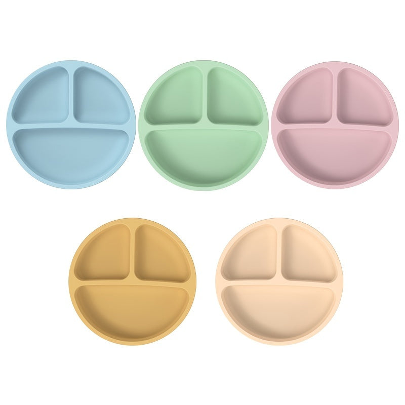 Kids Silicone Dinner Plate Non-Slip Divided Feeding Bowl for Children