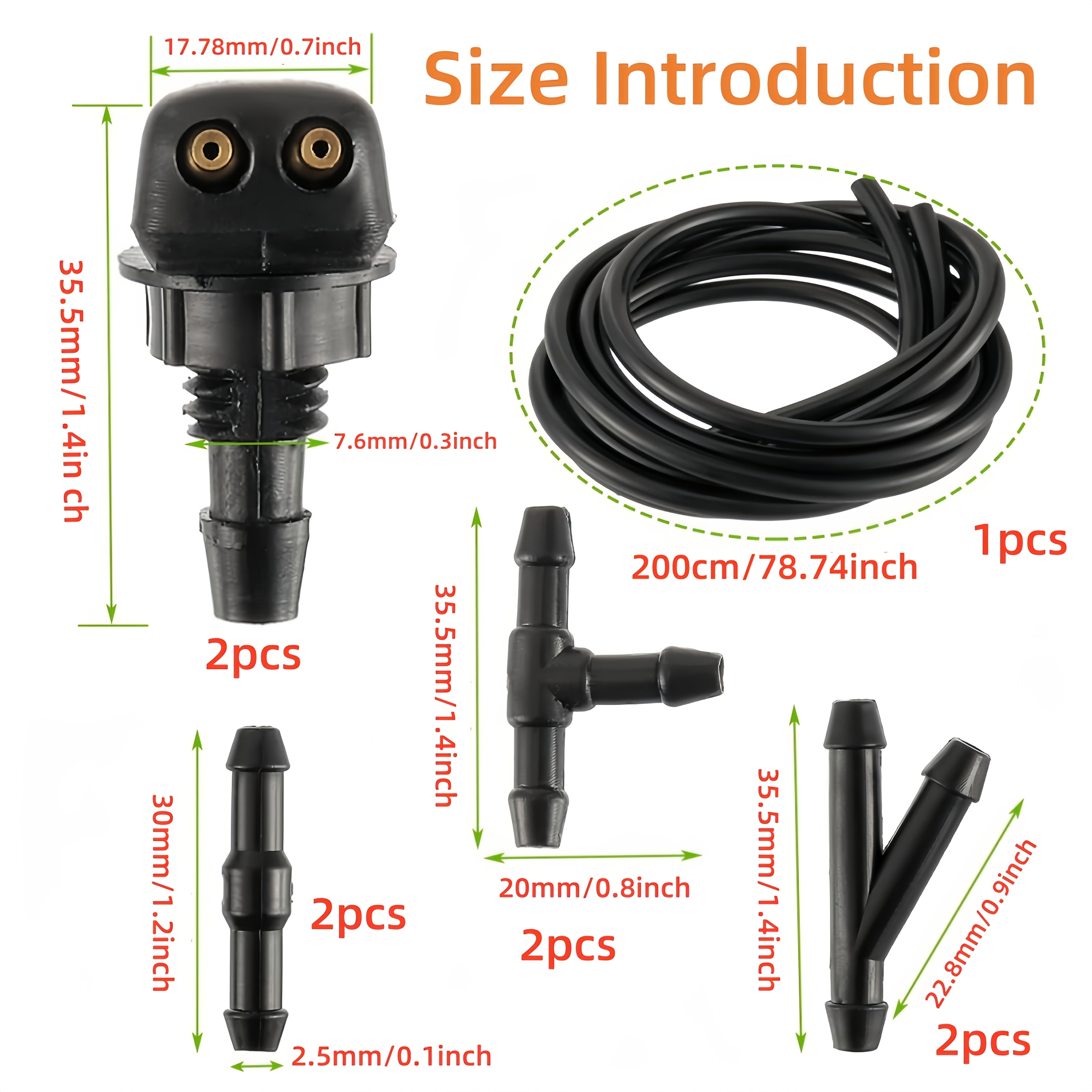 Car Windshield Water Spray Hose Repair Kit Y T I Joint Replacement