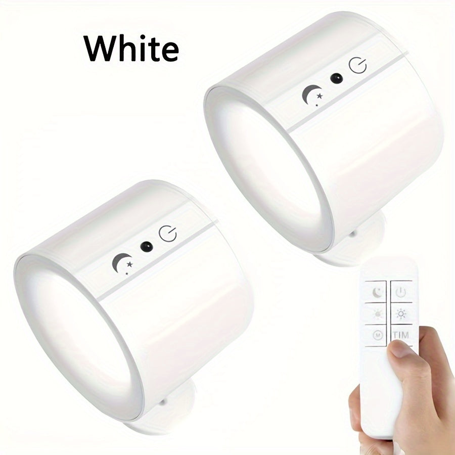 2-Pack Dimmable LED Wall Sconces with Touch Control Magnetic Ball 360° Rotation USB Rechargeable