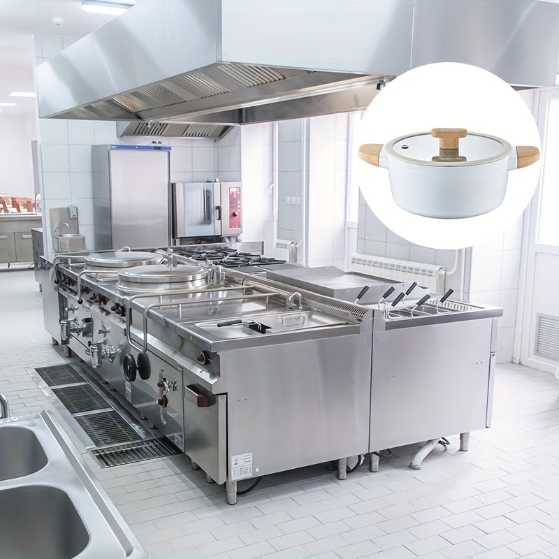 Non-Stick Stockpot 24cm with Glass Lid Induction Compatible Aluminum PFOA Free