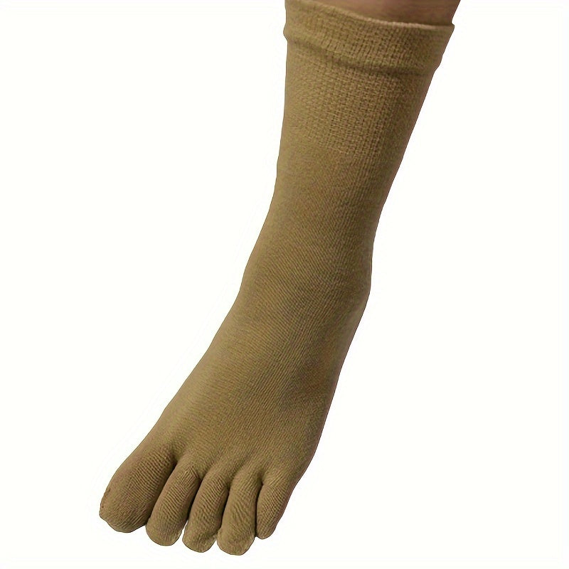 Men's Breathable Toe Socks Sports Novelty Knit Polyester Solid